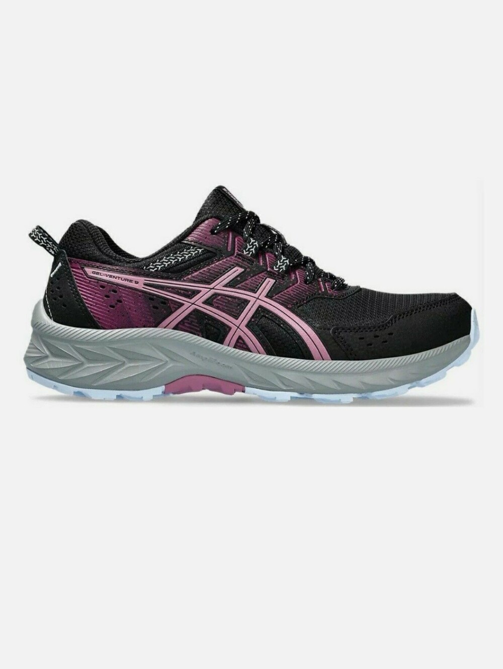 ASICS Women's Trail Running Sneakers Gel Venture 9 Black Soft Berry Size 7.5